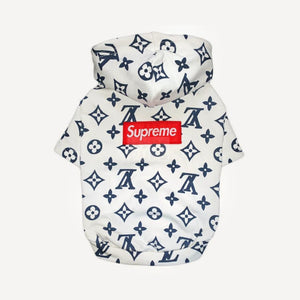 dog hoodie inspired by Supreme x Louis Vuitton view 3