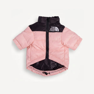 Colorblock dog puffer inspired by The North Face view 4
