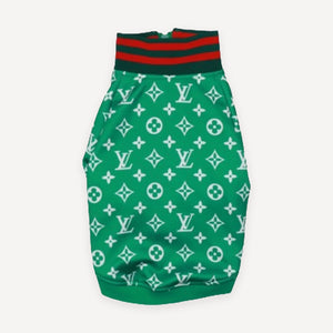 Green Monogram Zip dog jacket inspired by Louis Vuitton view 7