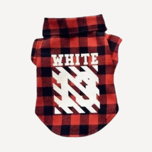 Diagonal Plaid dog hoodie inspired by Off-White view 3