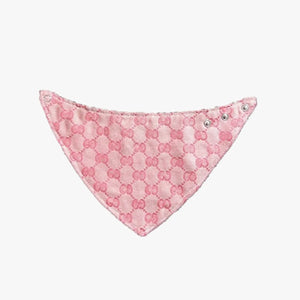 Pink monogram snap dog bandana inspired by Gucci