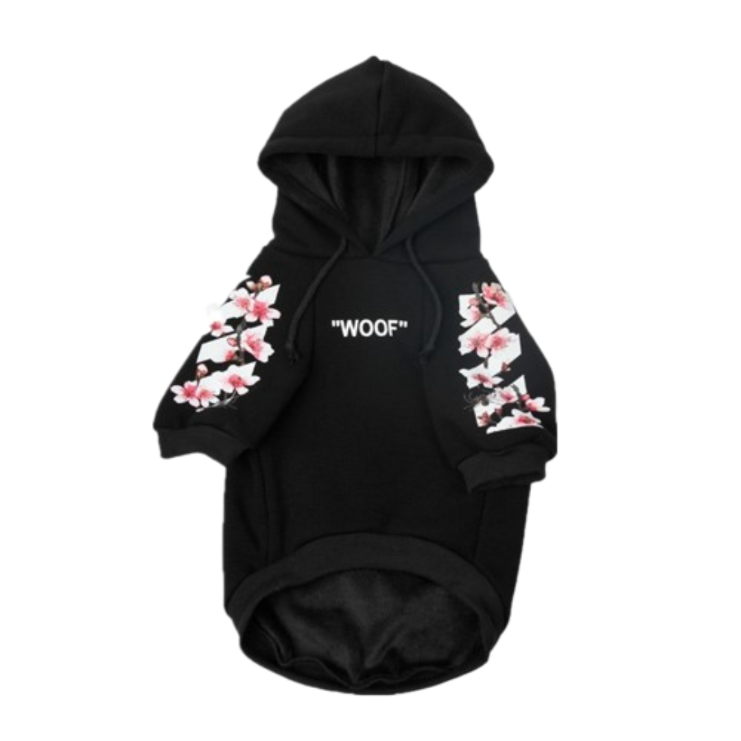 Woof-White Blossom Hoodie
