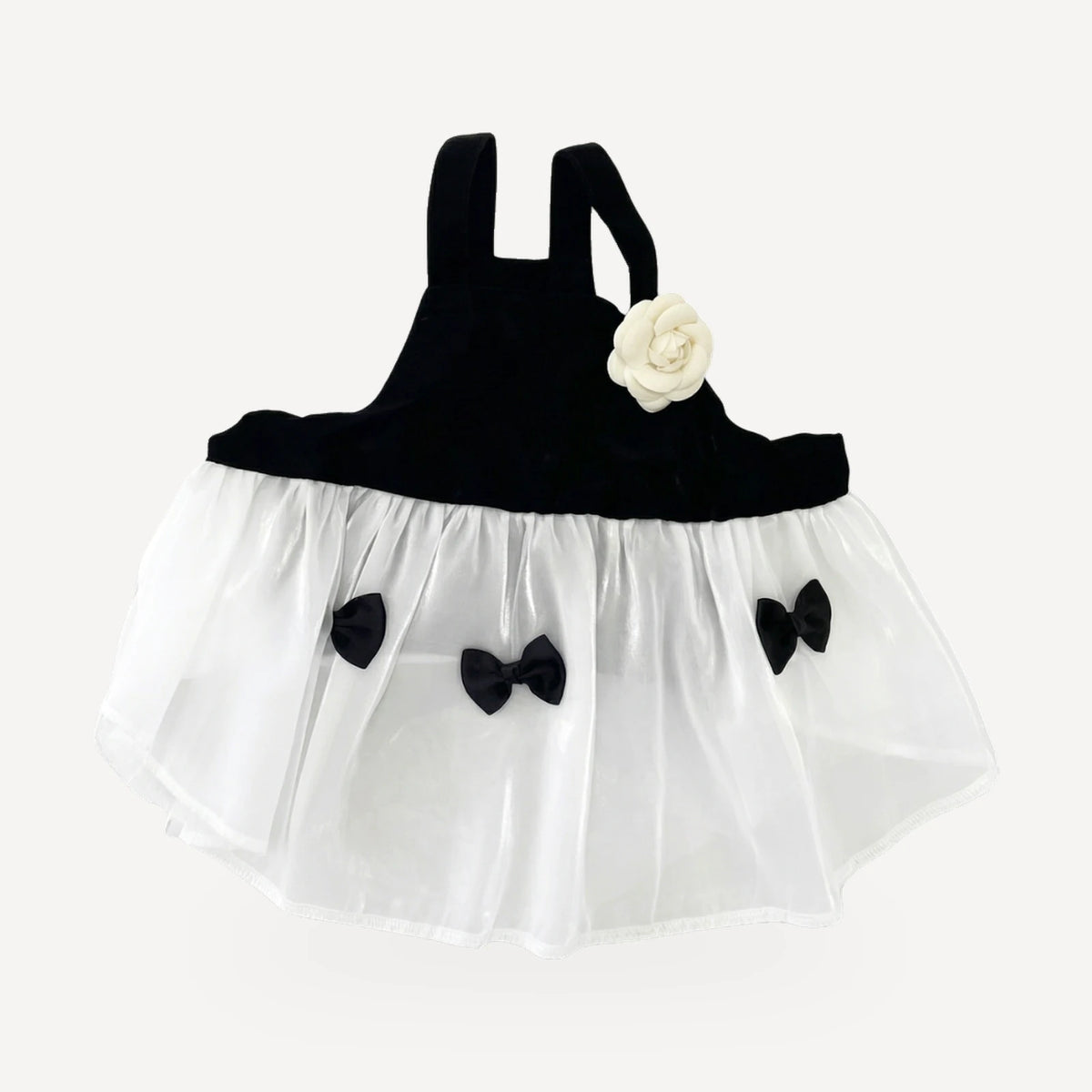 Black Camellia dog dress inspired by Chanel view 3