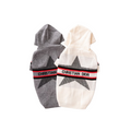 Grey and beige knit dog hoodies with star motif and Christian Dior band inspired by Dior