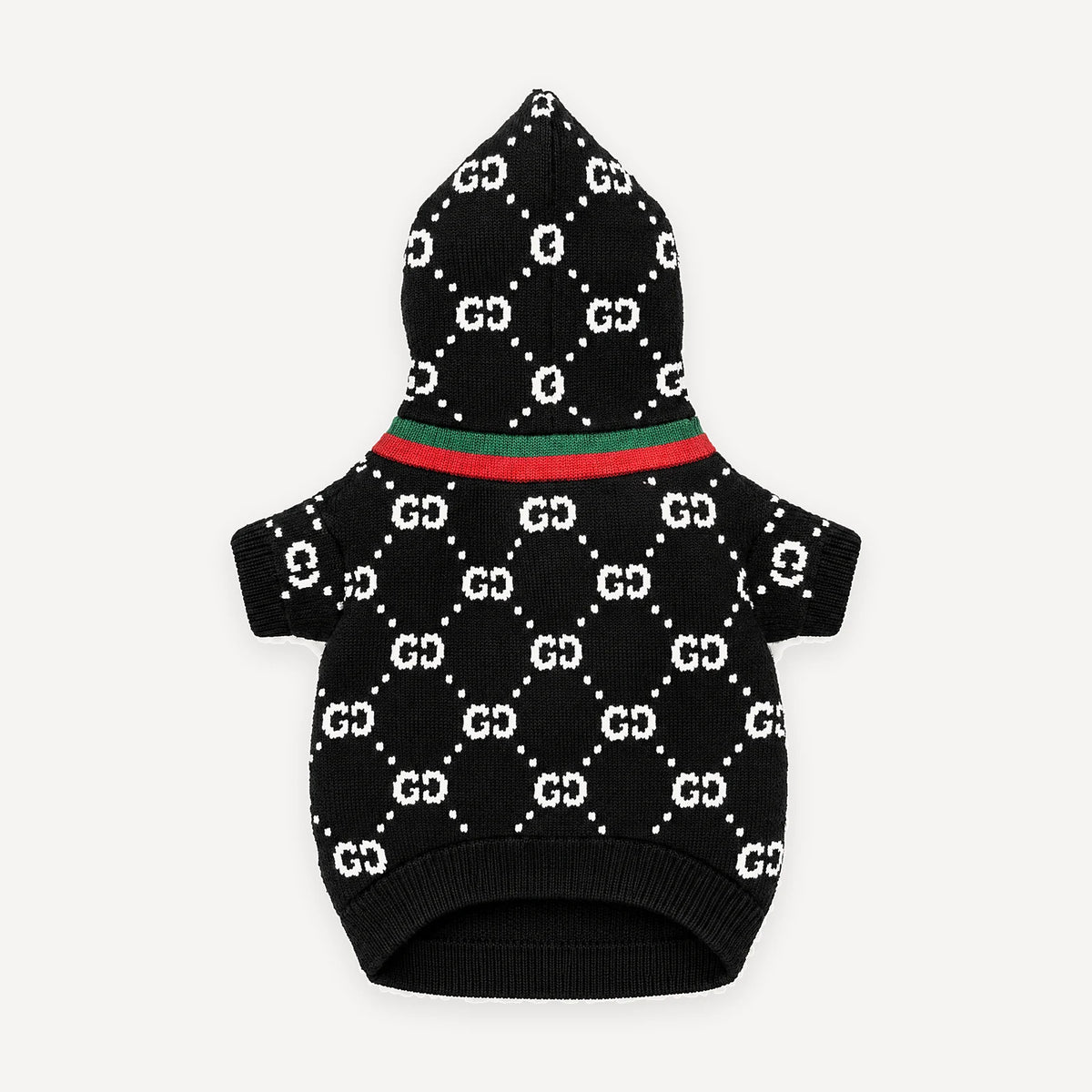 Web Stripe Monogram Knit dog hoodie inspired by Gucci view 3