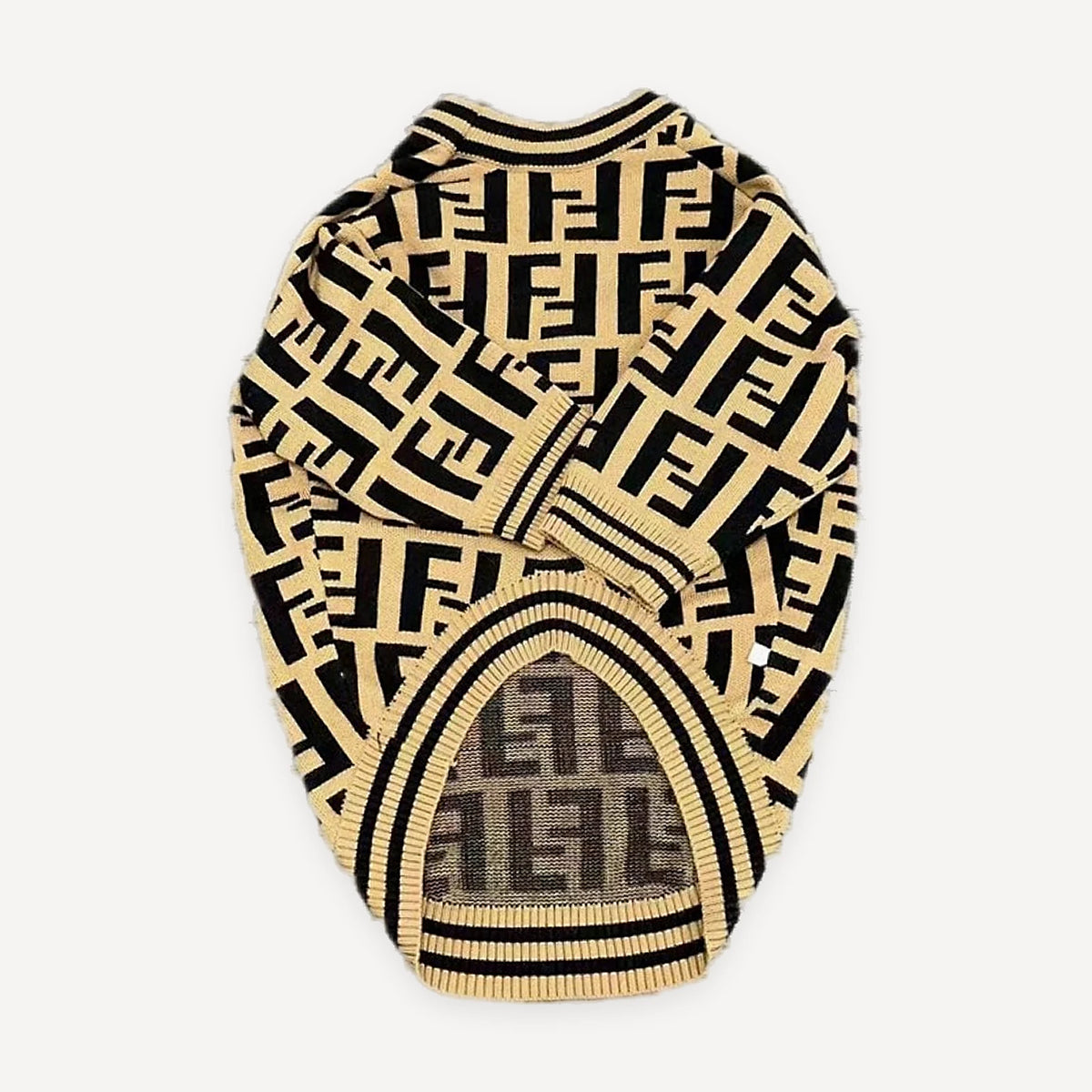 Monogram Knit dog sweater inspired by Fendi view 2