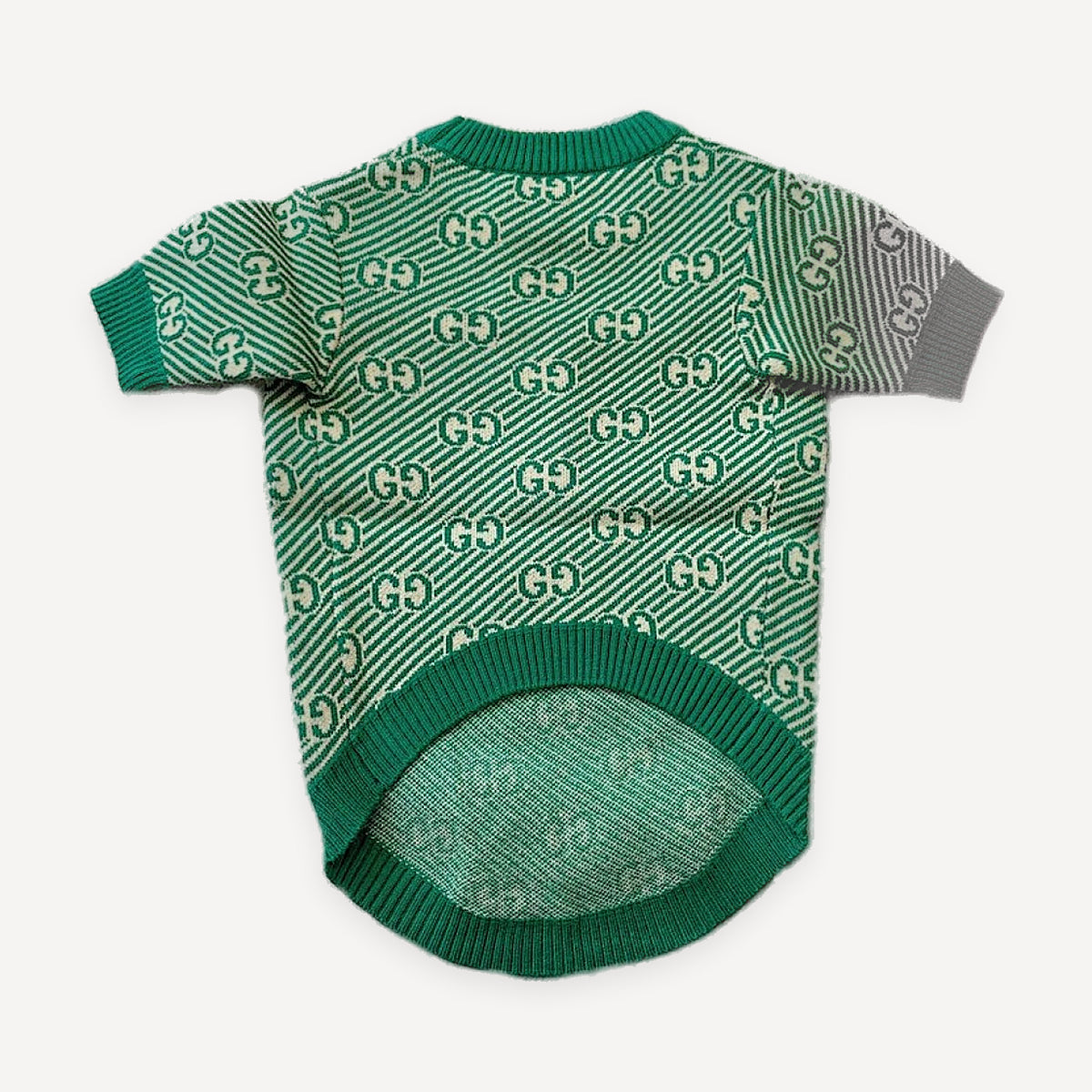Green Monogram Knit dog sweater inspired by Gucci view 2