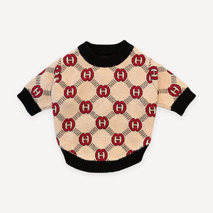 Hairmes H Monogram Knit dog sweater view 2