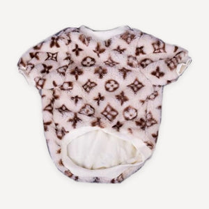 Faux Fur Sherpa-Lined Pullover dog apparel inspired by Louis Vuitton view 3