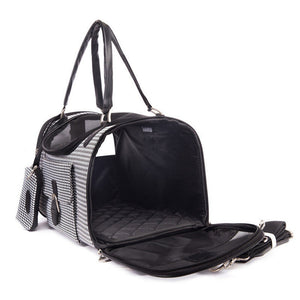 Pink luxury dog carrier crocodile texture with adjustable shoulder strap