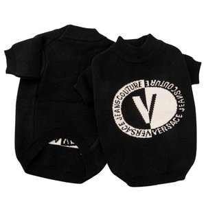 Two black Pawsace circle logo sweaters showing consistent design and construction