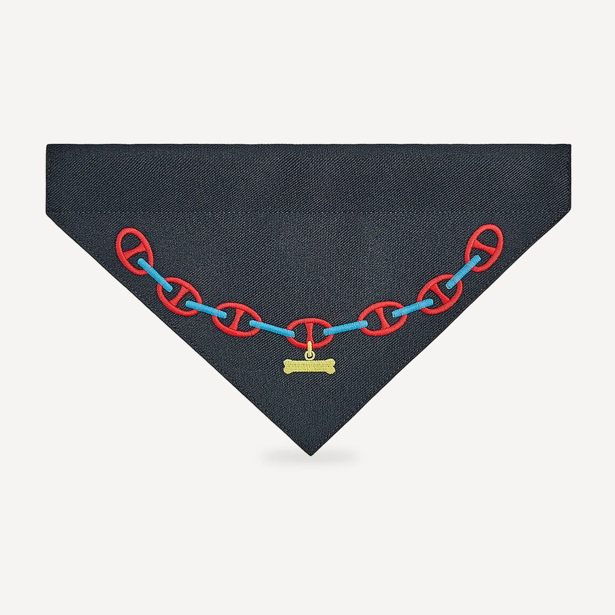 Navy Chain Print dog bandana