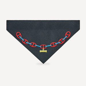 Navy Chain Print dog bandana