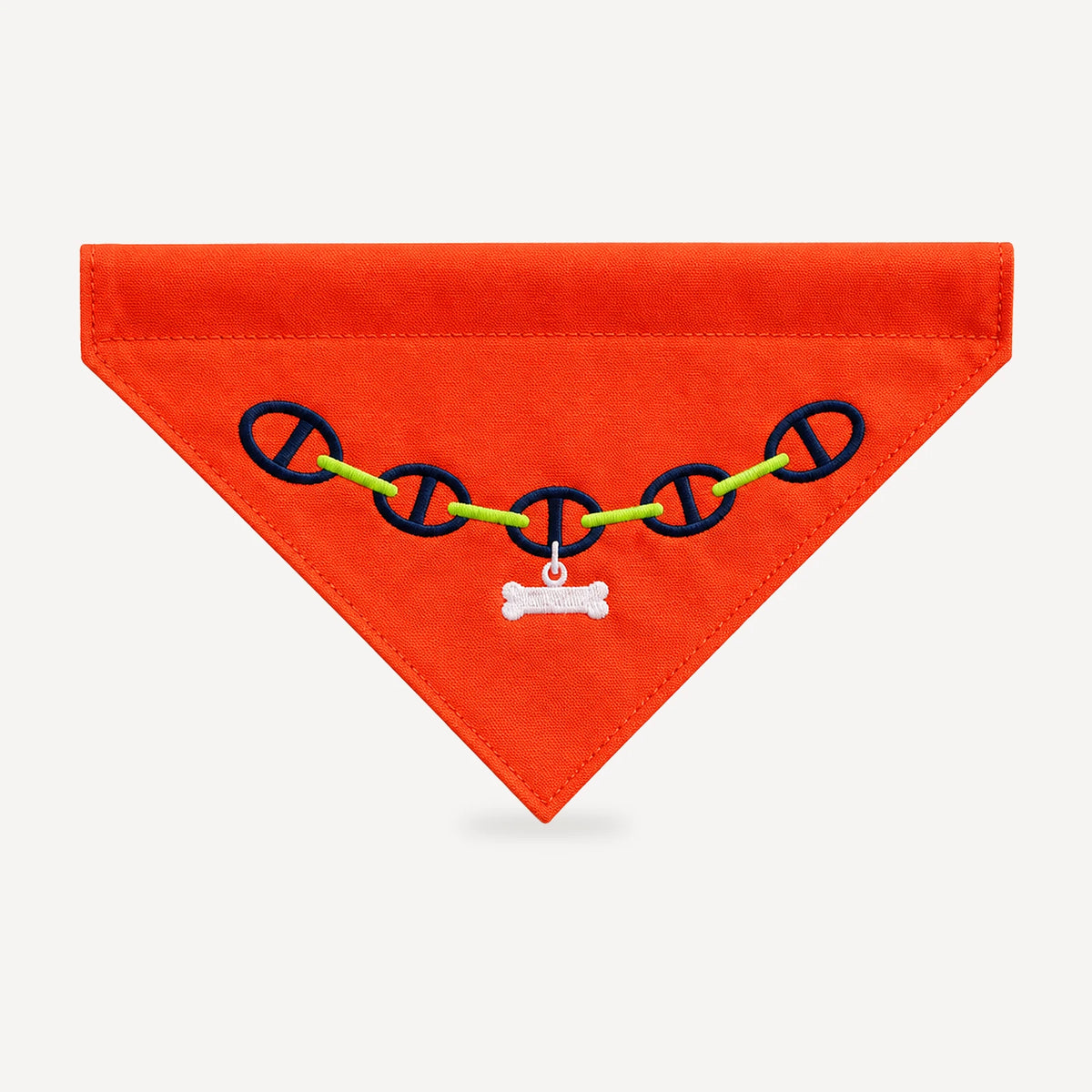Navy Chain Print dog bandana view 2