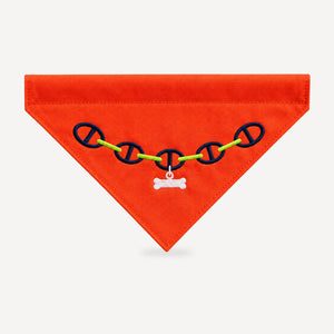 Navy Chain Print dog bandana view 2