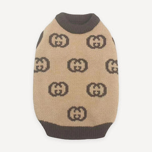 Oversized Monogram Knit dog sweater inspired by Gucci view 2