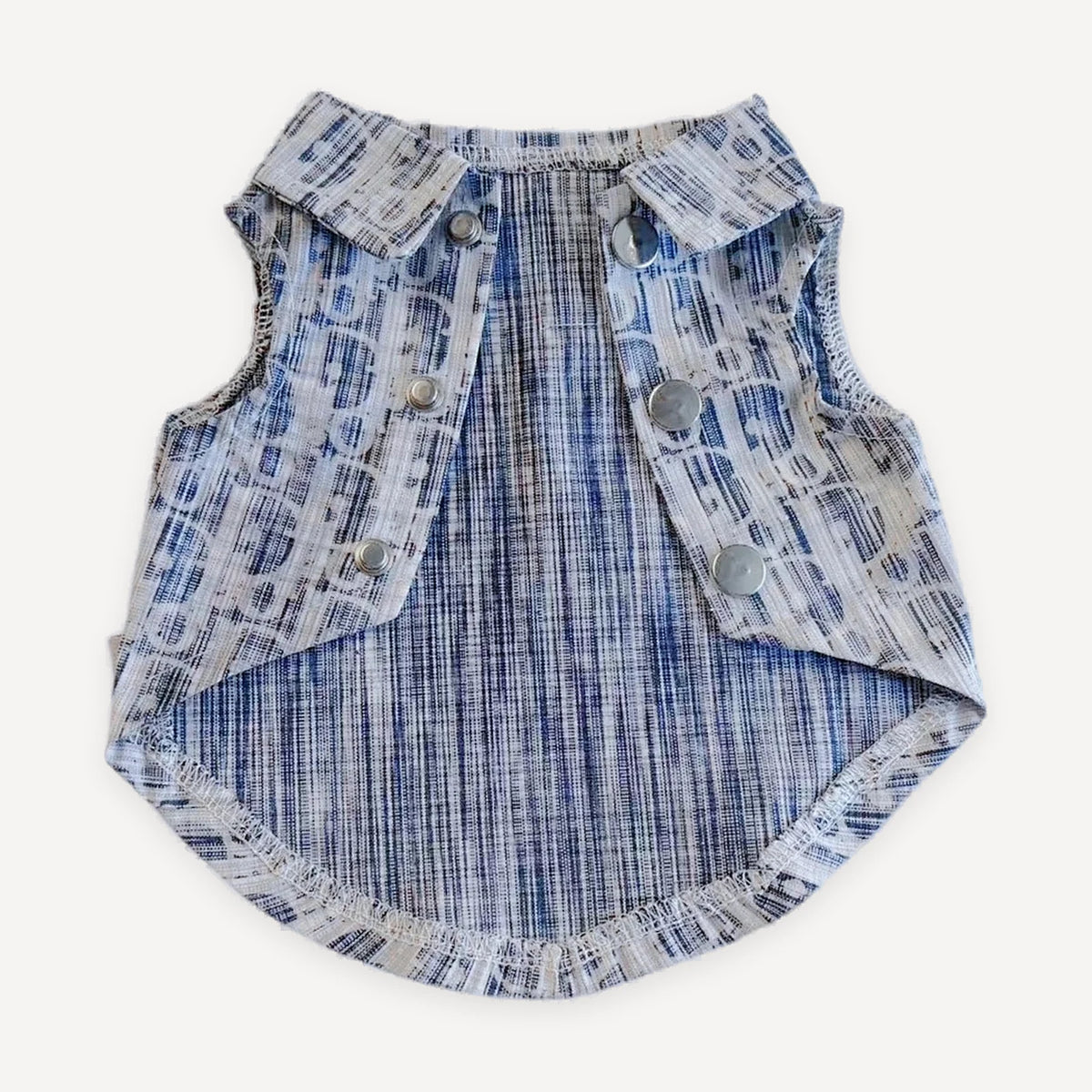 Denim Monogram dog jumpsuit inspired by Louis Vuitton view 2