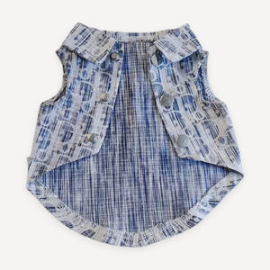 Denim Monogram dog jumpsuit inspired by Louis Vuitton view 2