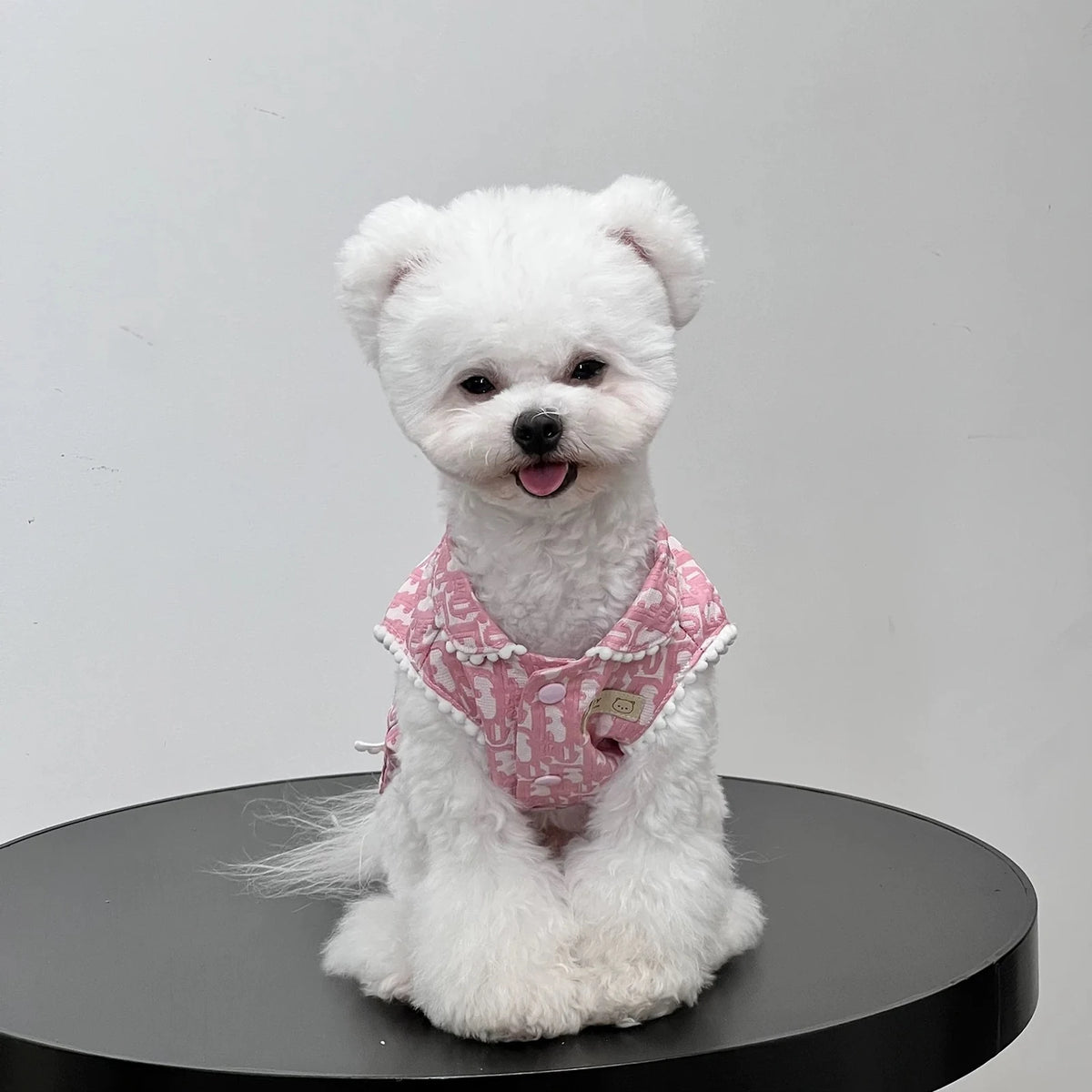 Dogior Pink Pearl Trim Vest on a dog