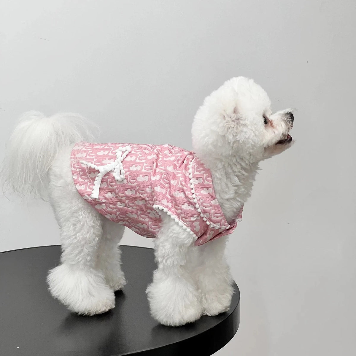 Dogior Pink Pearl Trim Vest on a dog