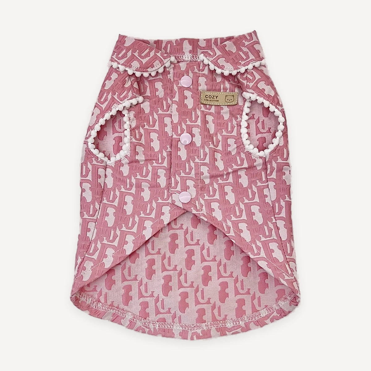 Pink Boucle dog jacket inspired by Chanel view 2