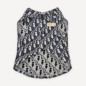 Navy Oblique dog sweater inspired by Dior view 4