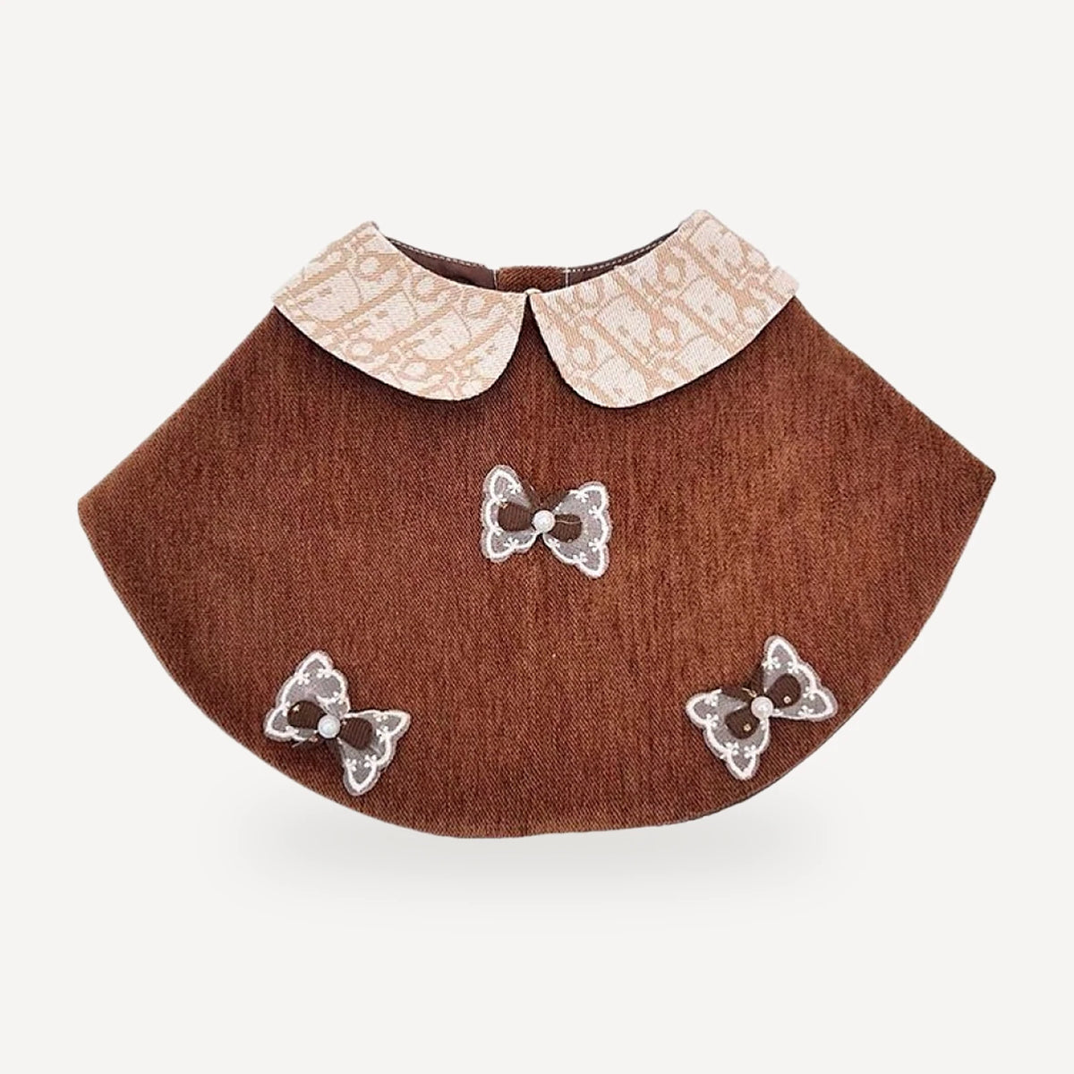 Burgundy Bow Velvet Let dog cape