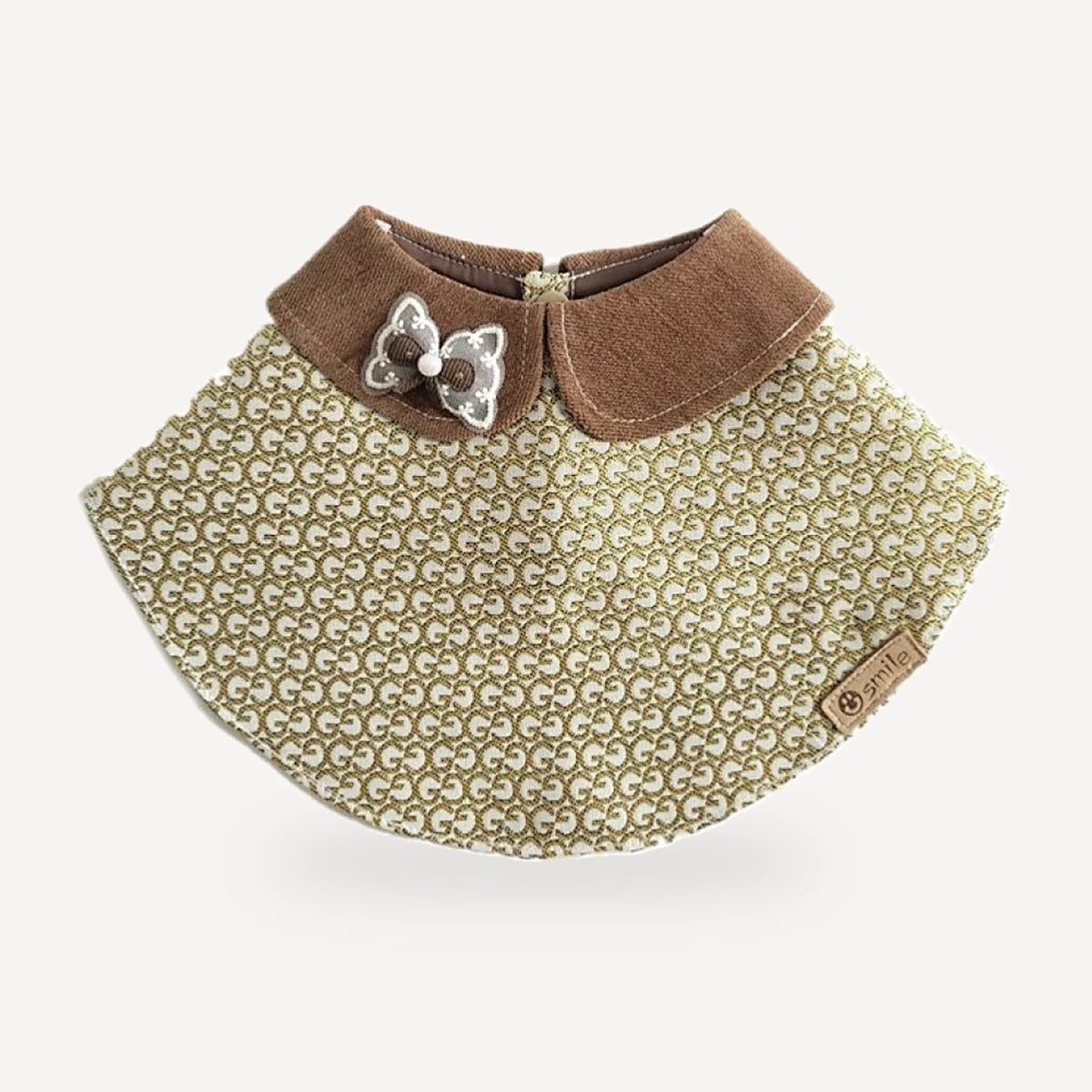 Burgundy Bow Velvet Let dog cape view 3