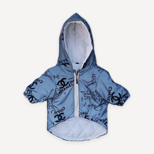 Graffiti Logo Padded dog jacket inspired by Chanel view 4