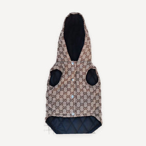 Quilted Hooded With Rainbow Hood Trim dog jacket view 4