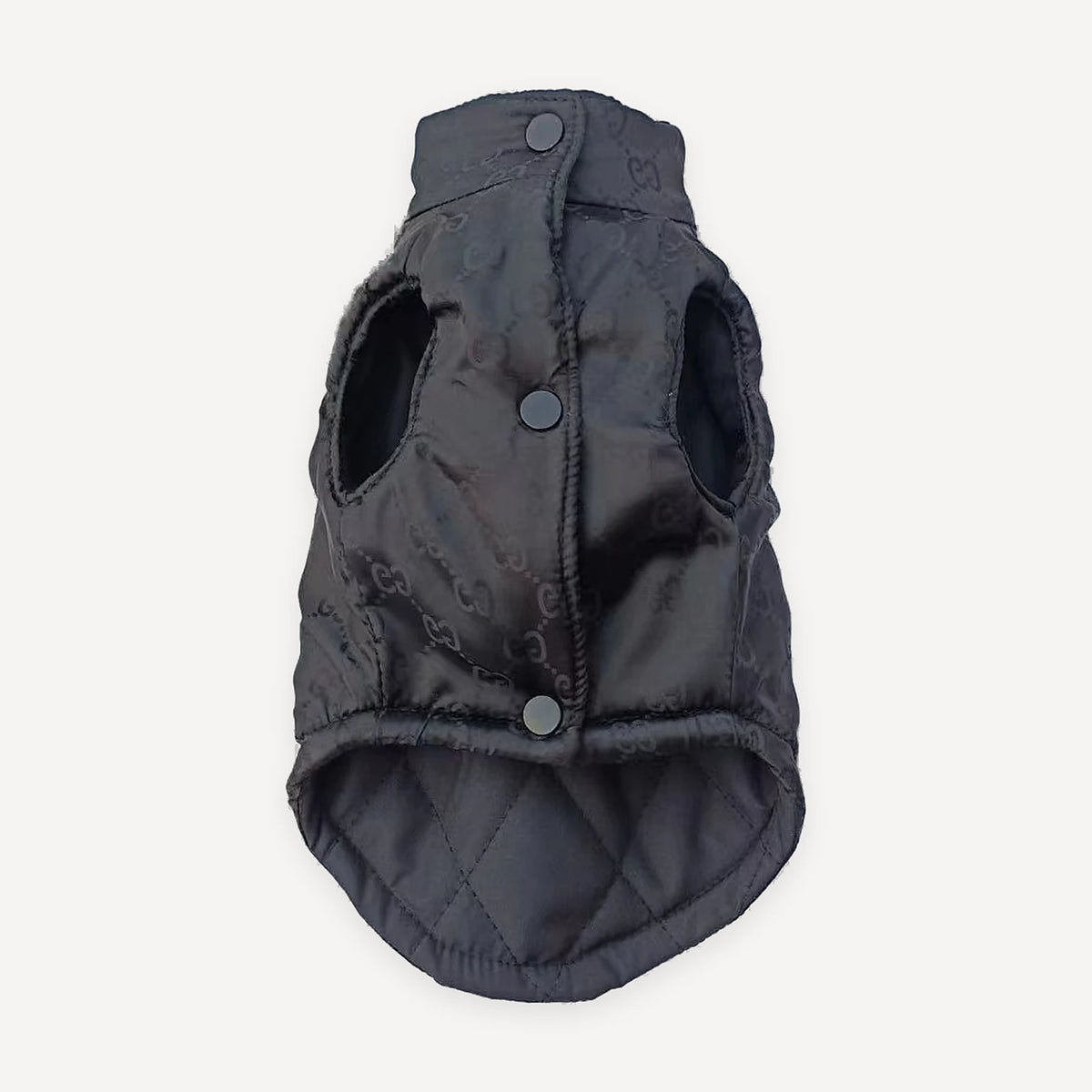 Black Padded Zip dog vest view 3