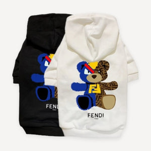 Teddy Bear dog hoodie inspired by Fendi