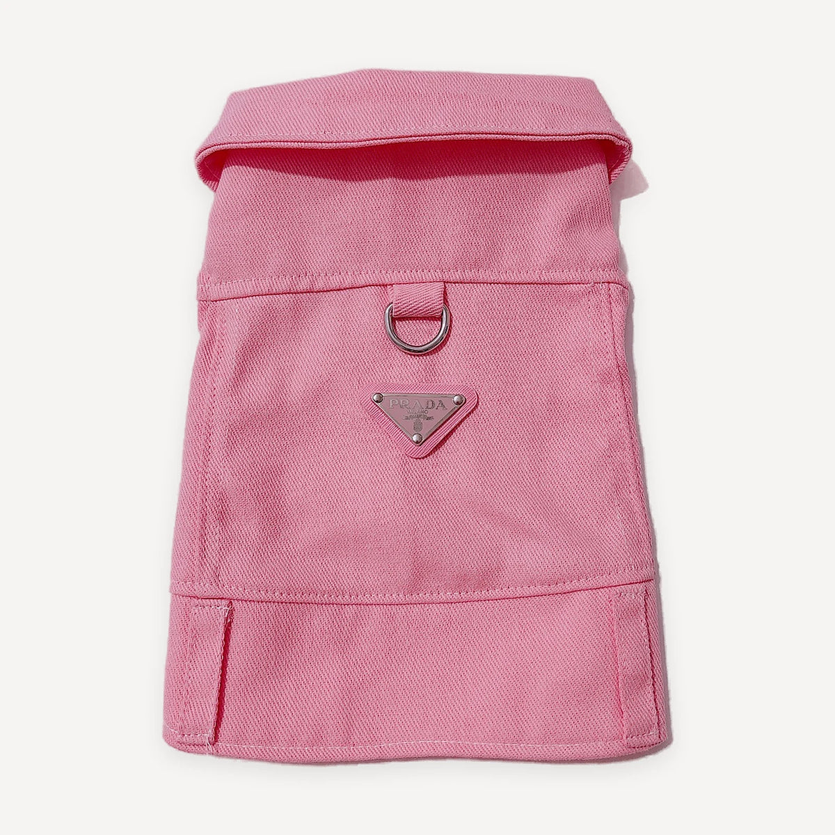 Triangle Badge Denim dog vest inspired by Prada view 4