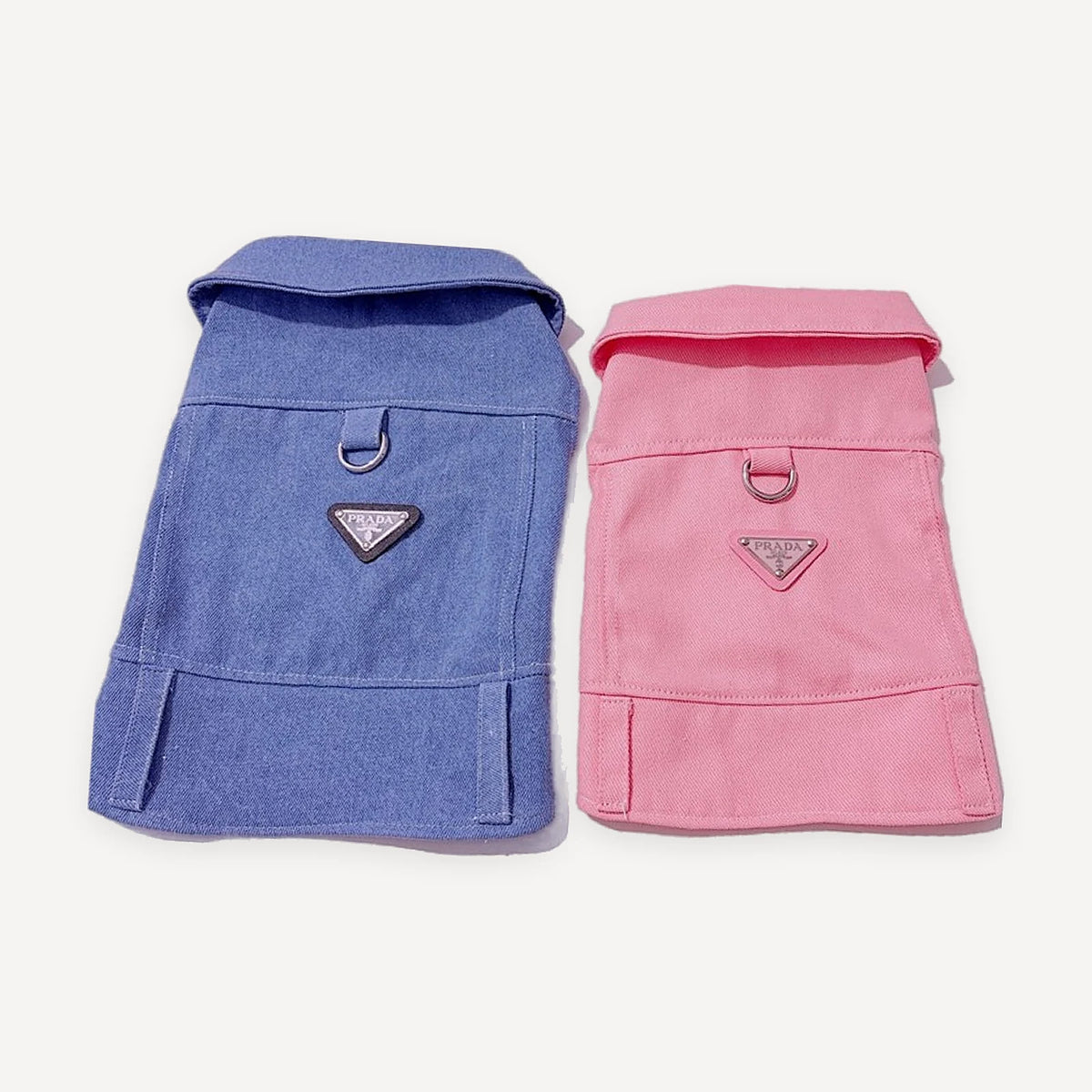 Triangle Badge Denim dog vest inspired by Prada view 5