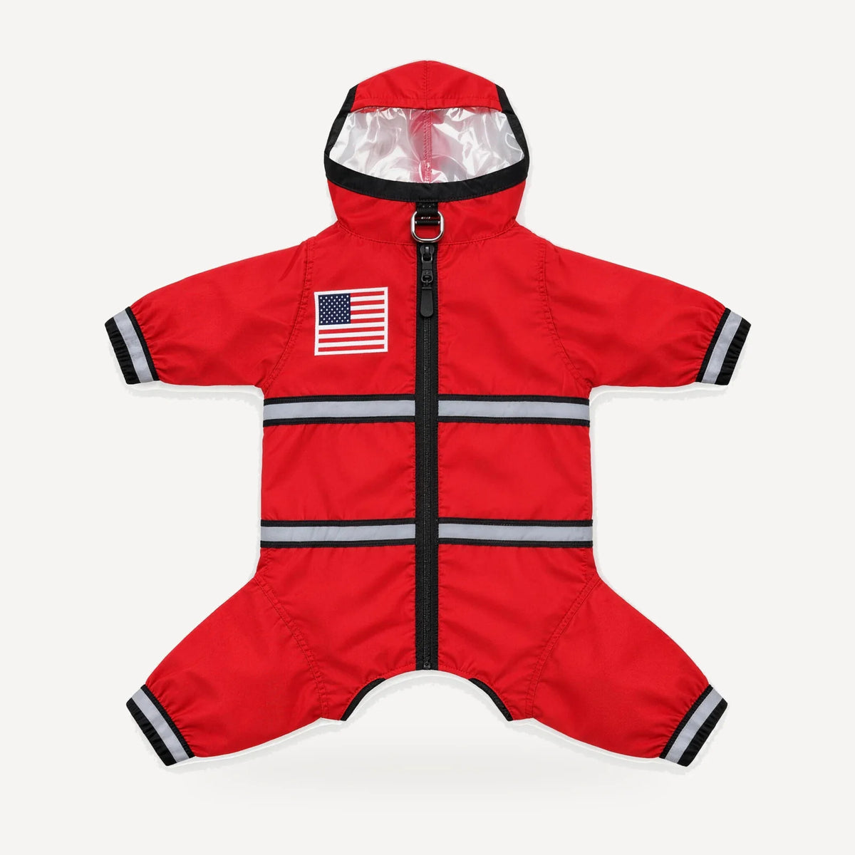 TDF Reflective Rainsuit in red