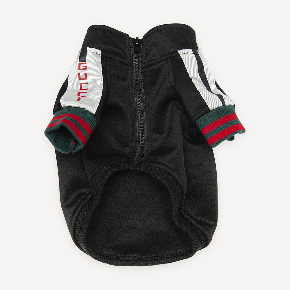 Web Stripe Zip Track dog jacket inspired by Gucci view 3