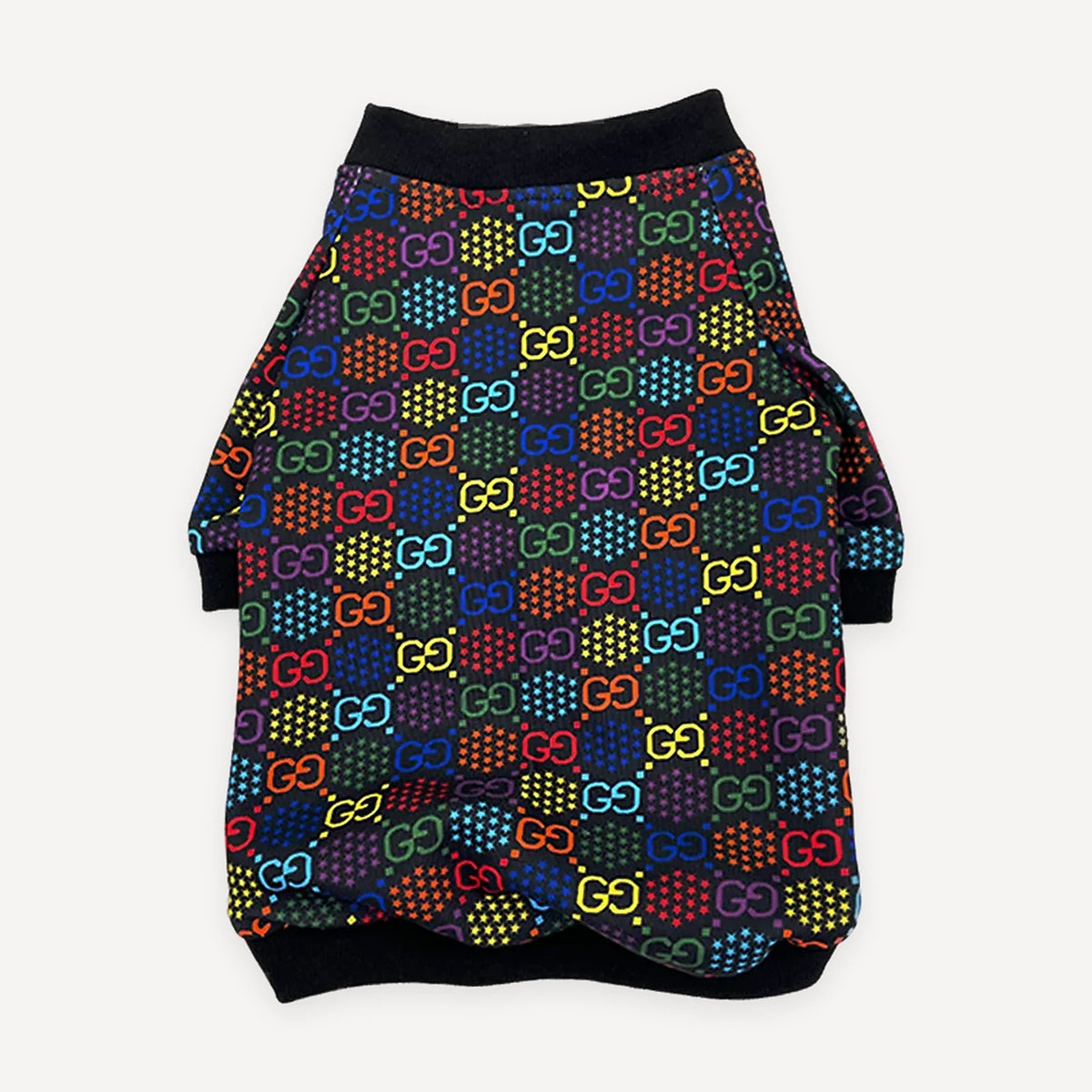 Multicolor Monogram dog sweatshirt inspired by Gucci view 5