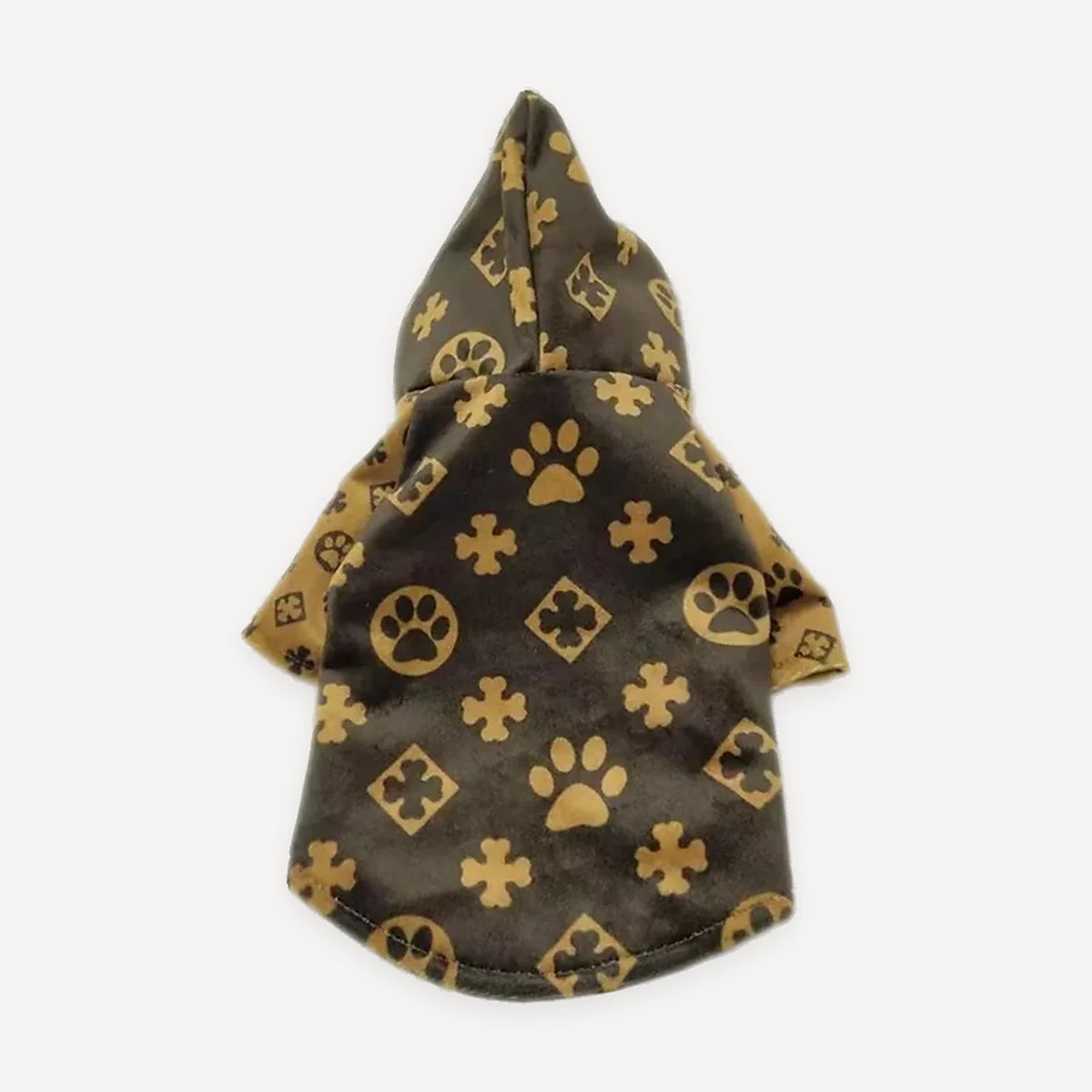 Paw Monogram Hooded dog jacket inspired by Louis Vuitton view 2