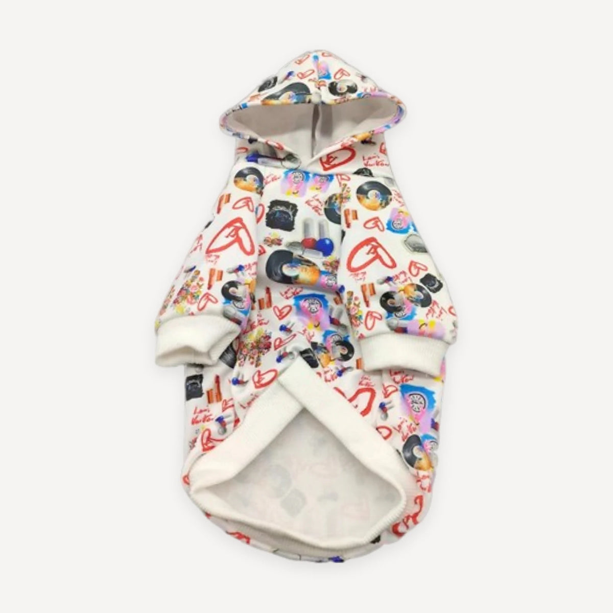 Multicolor Print dog hoodie inspired by Louis Vuitton