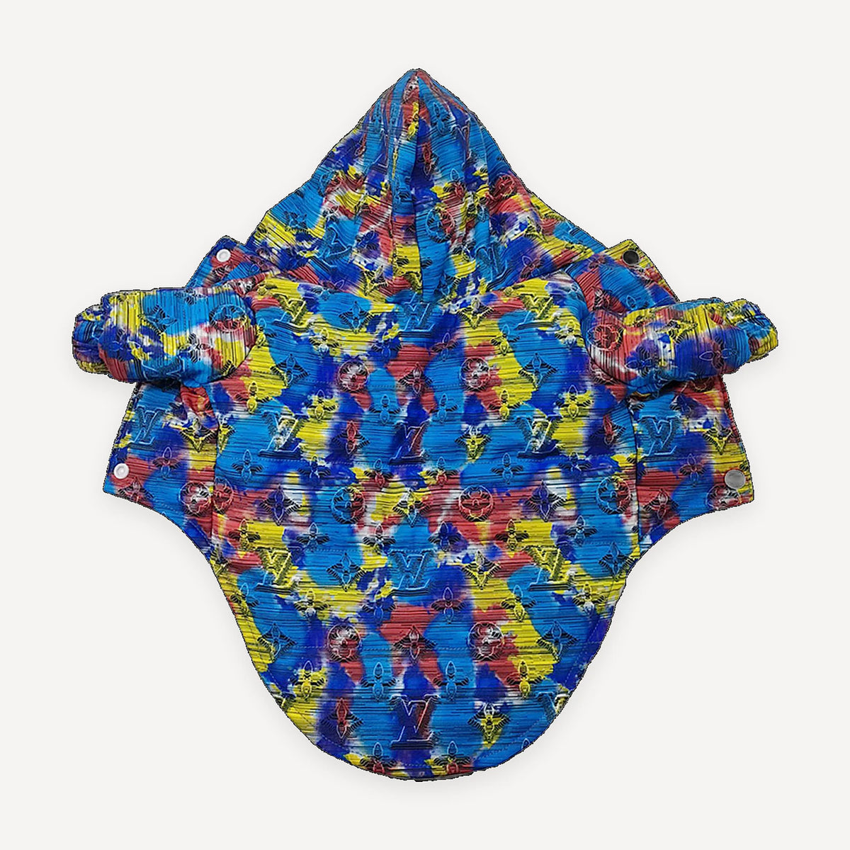 Abstract Print dog puffer inspired by Louis Vuitton view 6