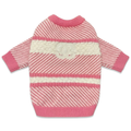 Pink diagonal stripe dog sweater Chanel inspired with interlocking logo band