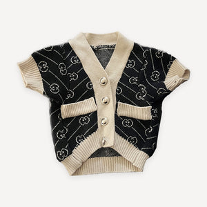 Outline Monogram dog cardigan inspired by Gucci