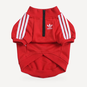 Adidog Half-Zip Track Jacket in red