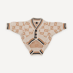 Monogram Button dog cardigan inspired by Gucci view 2