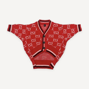 Monogram Button dog cardigan inspired by Gucci view 3