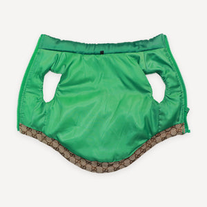 Green Panel Padded dog vest inspired by Gucci view 3