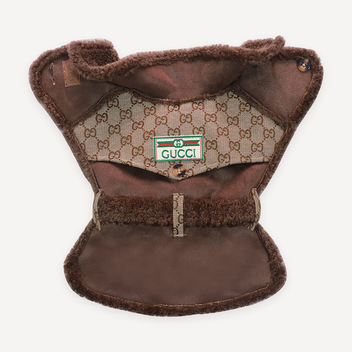 Monogram Sherpa dog jacket inspired by Gucci view 6