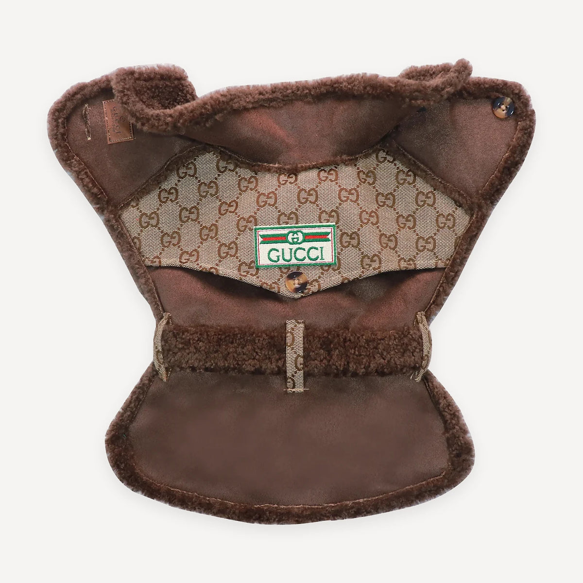 Monogram Sherpa dog jacket inspired by Gucci view 7