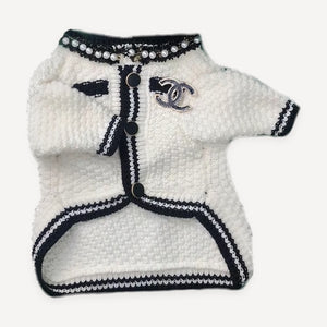 Braid Trim Knit dog cardigan inspired by Chanel view 4