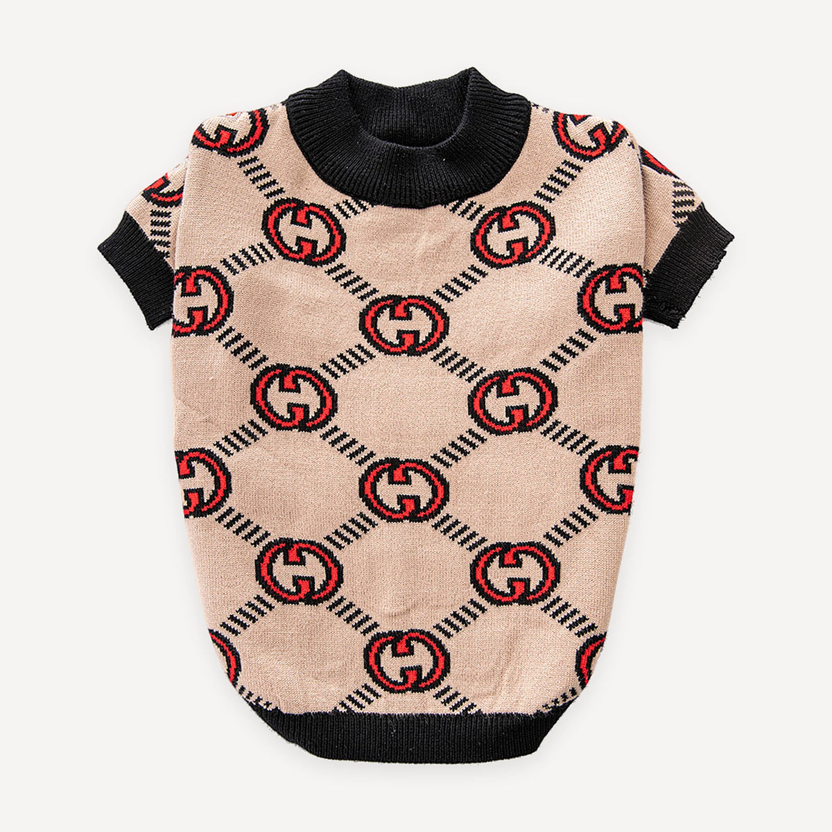 Monogram Contrast Back dog sweater inspired by Gucci view 2
